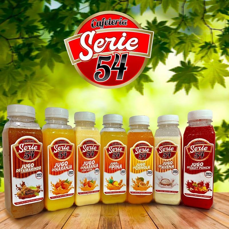 Serie 54 Bottled Juices at Cafetería Serie 54